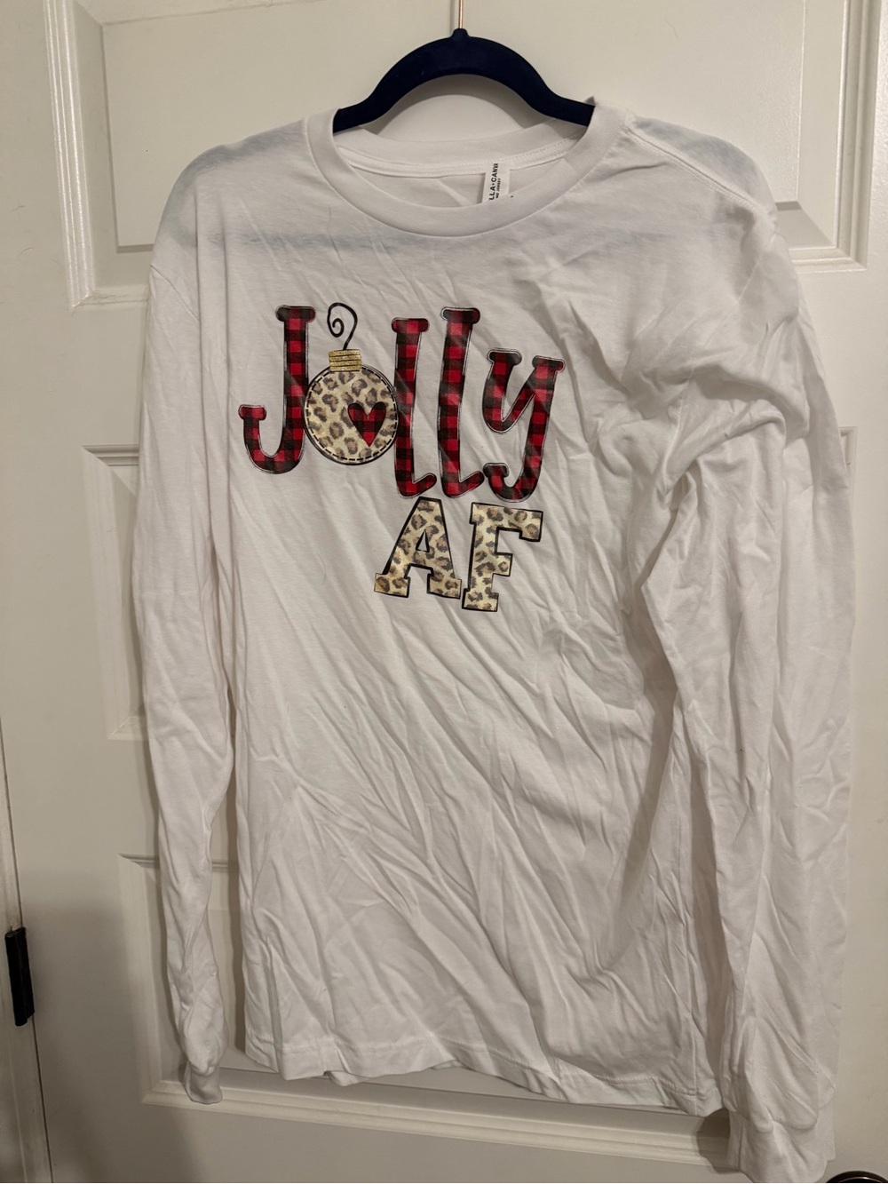 White "Jolly AF" Graphic Long Sleeve Top